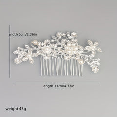 Bridal Rhinestone Hair Comb Faux Pearl Wedding Accessories