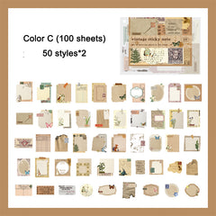 100 Sheets Vintage Scrapbook Paper Scenery & Frame Paper