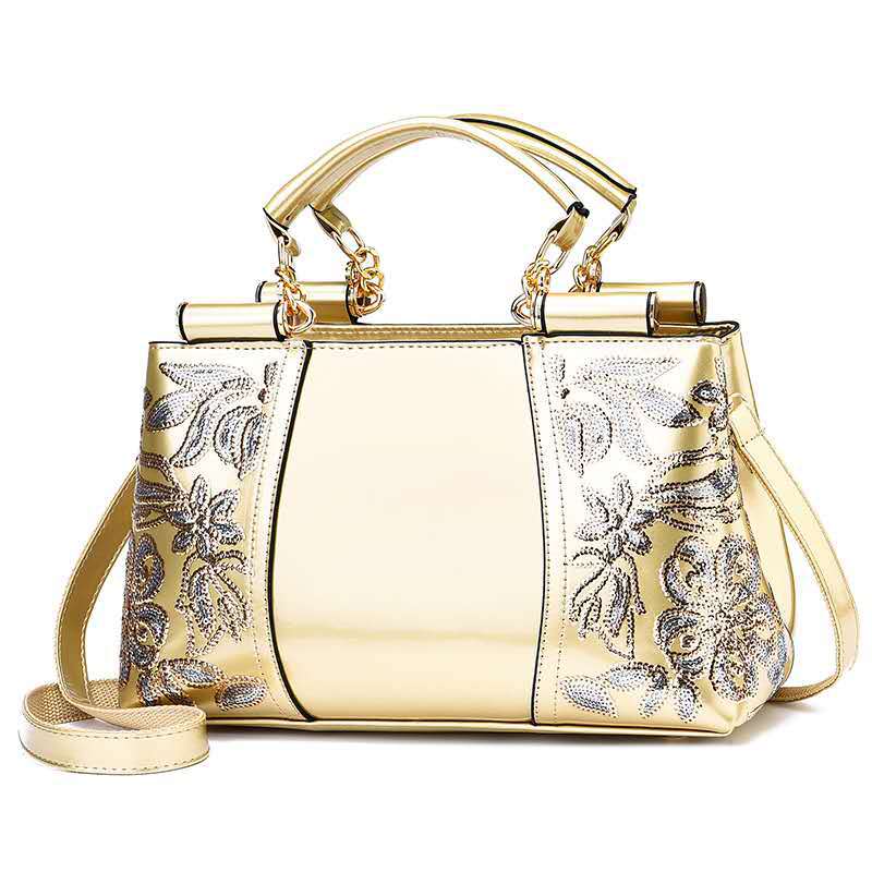 Bridal Wedding Purse Patent Handbag Large Capacity Shoulder Bag