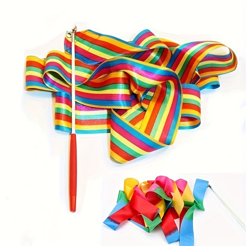 Rainbow Streamer Rhythmic Gymnastics Ribbon Dance Ribbon Wands On Sticks