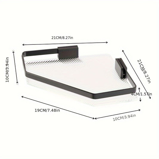 1pc Storage Rack Kitchen Bathroom Plastic Triangular Rectangular Basket