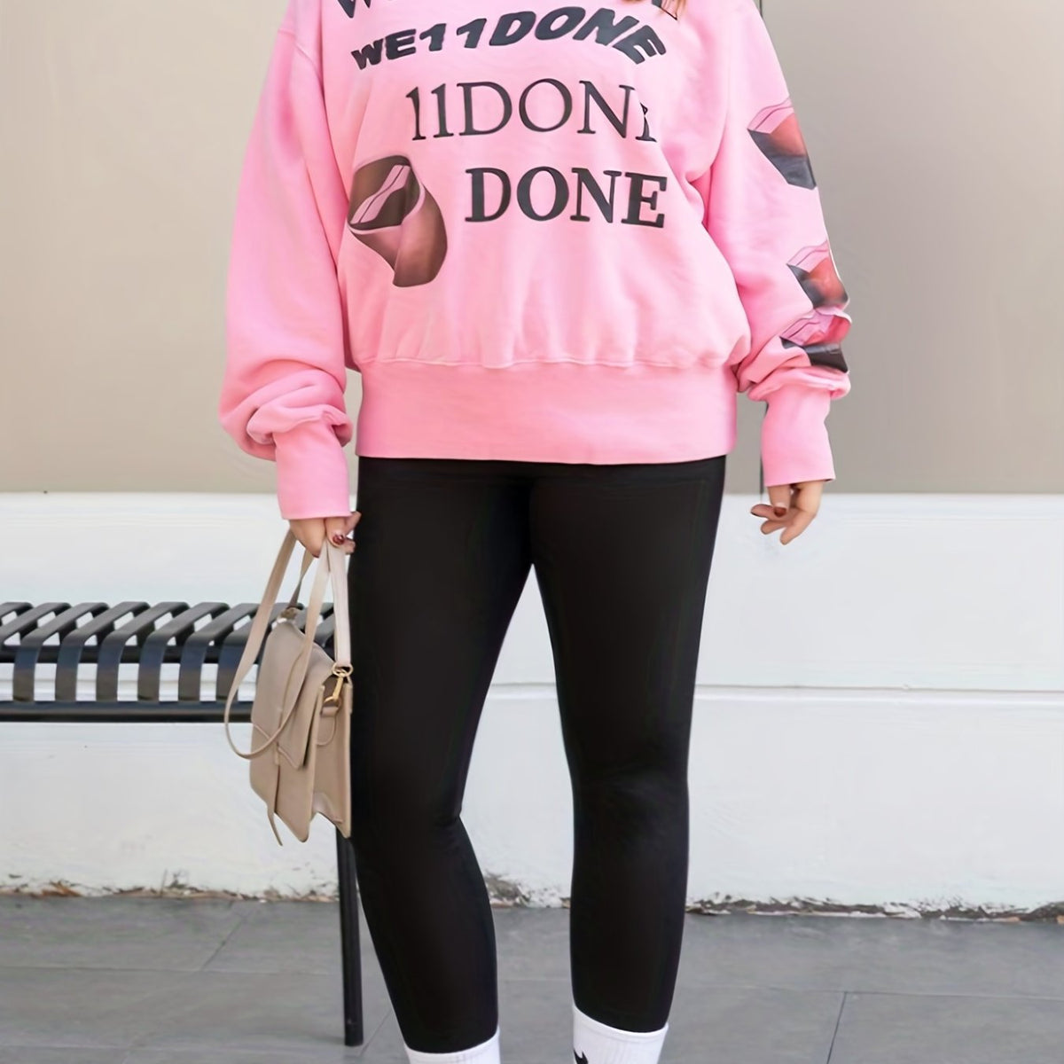  Casual Leggings Women's Plus Solid Fleece High Rise Leggings