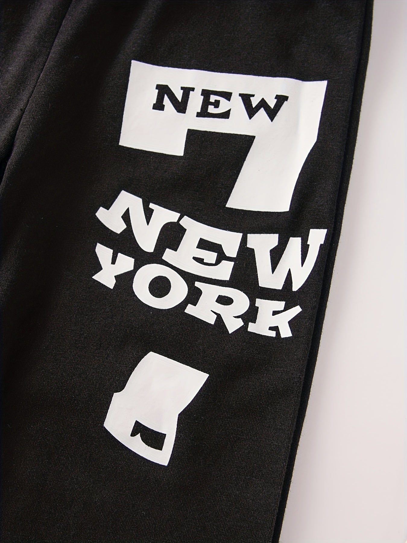 YORK Letter Print Boys Active Sweatpants Quick Drying Jogger Sports Pants