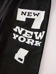 YORK Letter Print Boys Active Sweatpants Quick Drying Jogger Sports Pants
