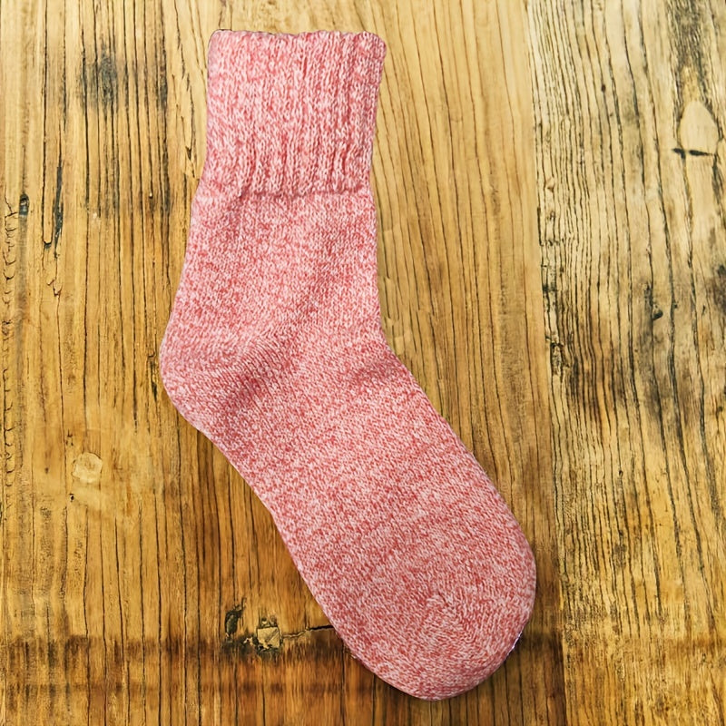 Solid Print Women's Mid Tube Socks