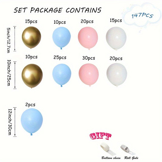 147pcs Macaron Pink Event Balloon Garland Kits