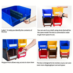6pcs Stackable Tool Storage Bin Combinable Tools Organizer Box