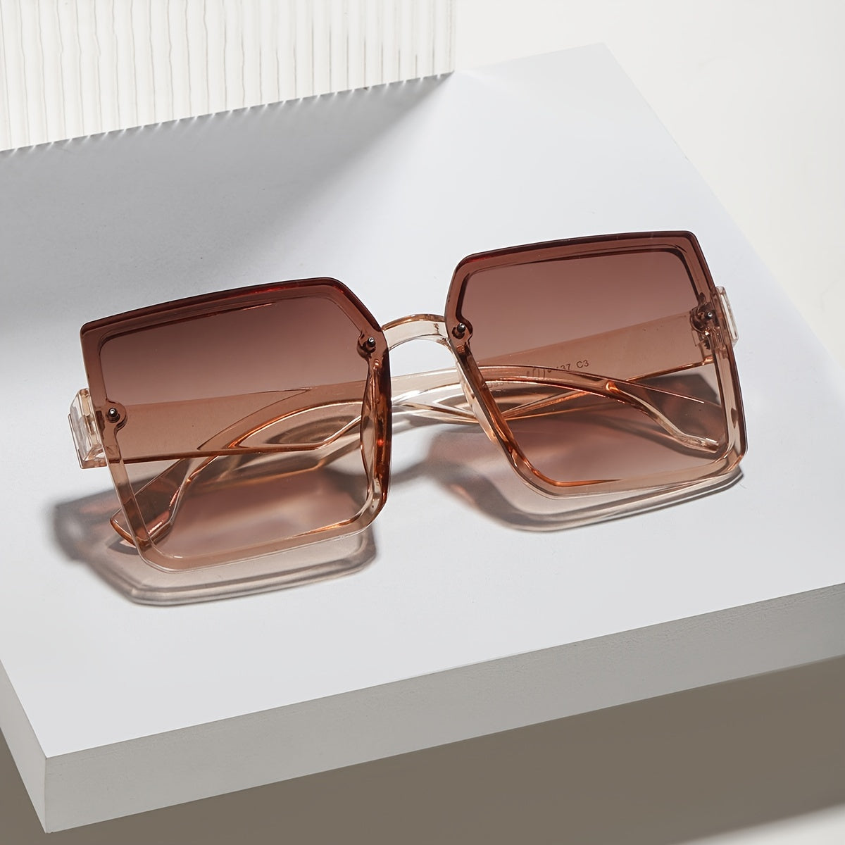 Square Rimless Sunglasses For Women UV400 Protection