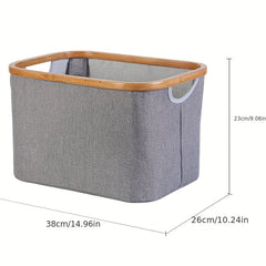 Bamboo Fabric Laundry Basket Toy Storage Box
