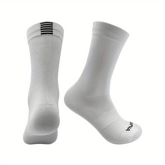 Mid Calf Athletic Socks for Cycling Running Sweat Absorbing Sports Socks