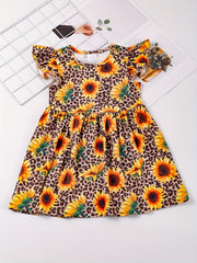 Toddler Girls Sunflower Princess Dress For Party