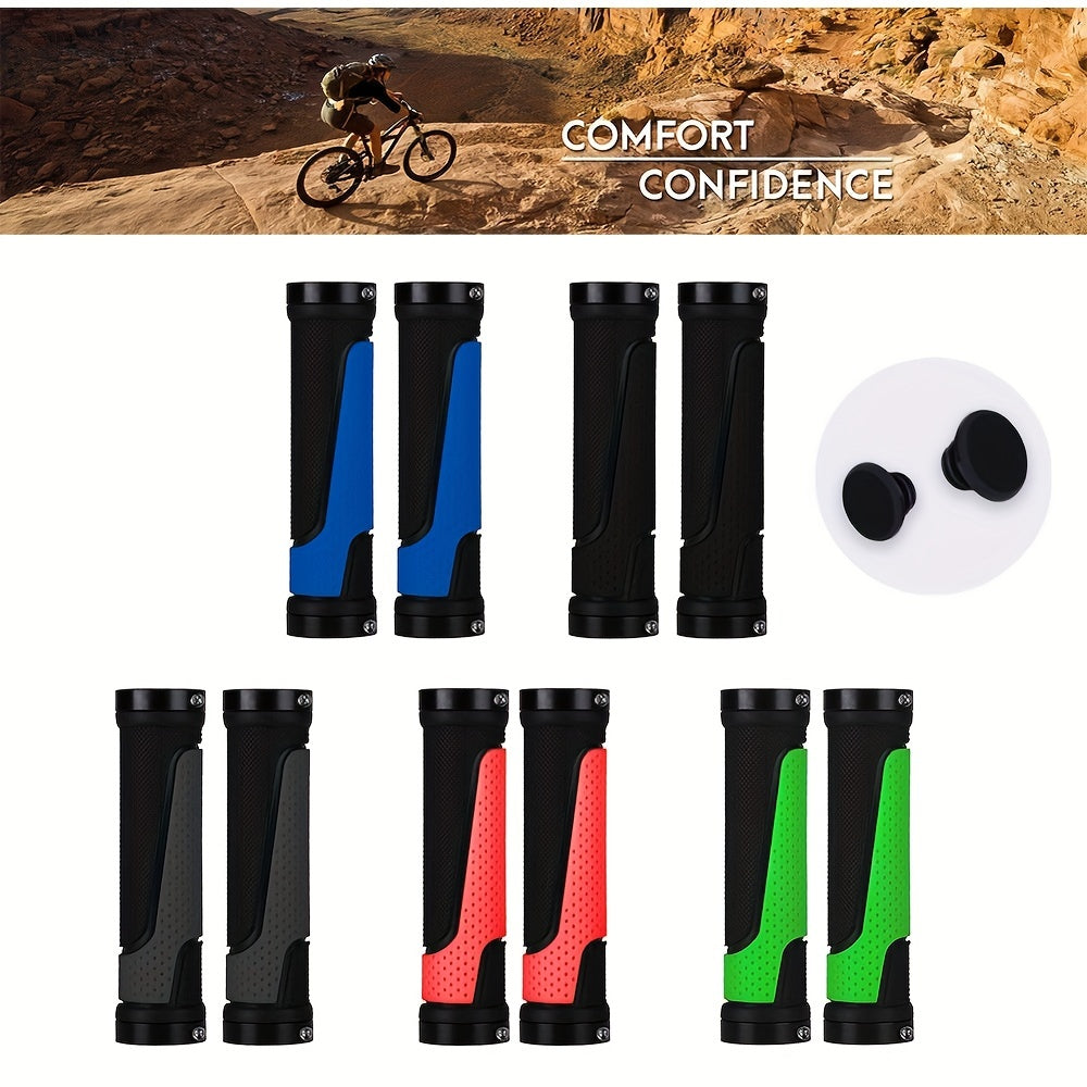 1pair Bike Handlebar Grip Lock On Rubber Cover Bike Accessories