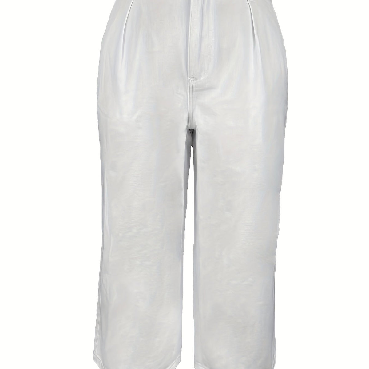 Solid High Rise Wide Leg Jeans