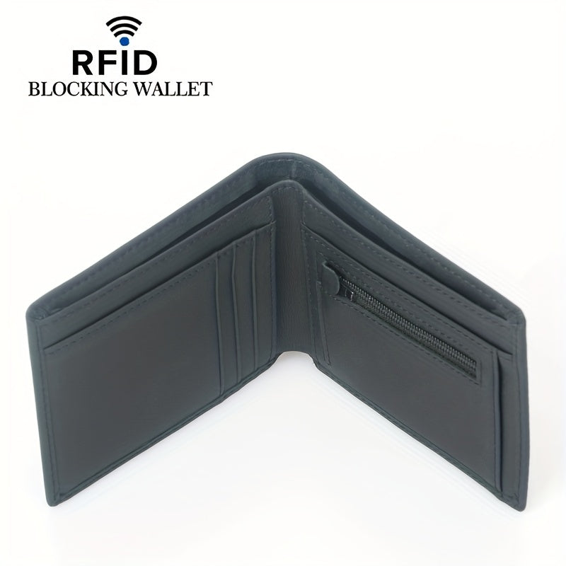 Men's Slim RFID Blocking Leather Wallet Card Holder Coin Purse