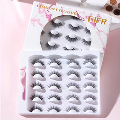 10 Pairs False Eyelashes Thick Curling Slender Lashes Natural Cross