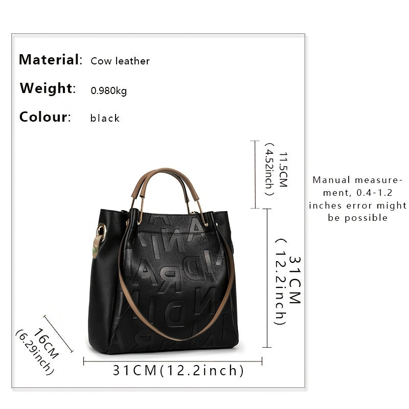 Women's Embossed Leather Tote Bag Satchel Purse