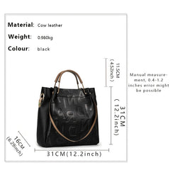 Women's Embossed Leather Tote Bag Satchel Purse