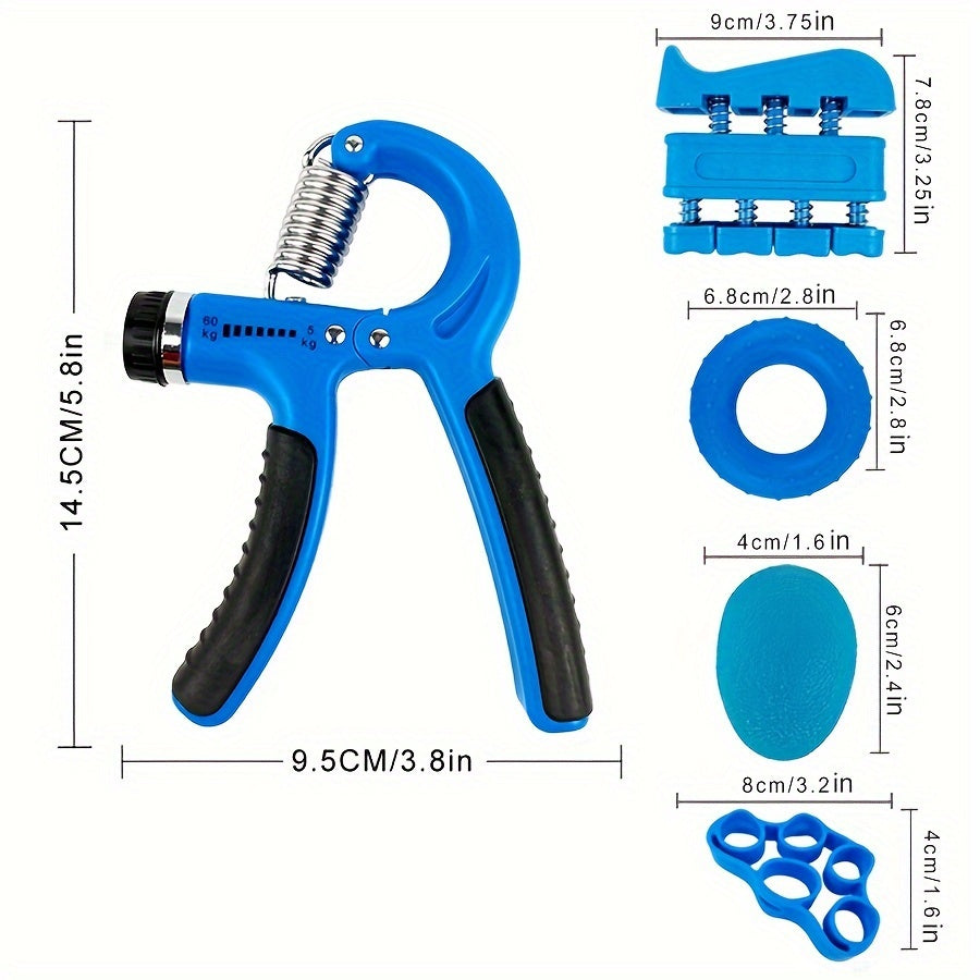 Hand Grip Strengthener Set - Finger Sleeves, Egg Shape Ball, Grip Ring