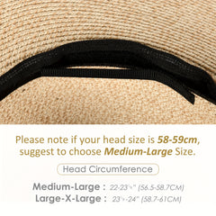 Wide Brim Straw Sun Hat Ribbon Bow French Style Beach Hat