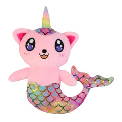 Mermaid Cat Stuffed Animal Plush Toy Soft Polyester Fiber Home & Pa