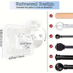 8pcs Self Adhesive Curtain Rod Brackets No Drilling Adjustable