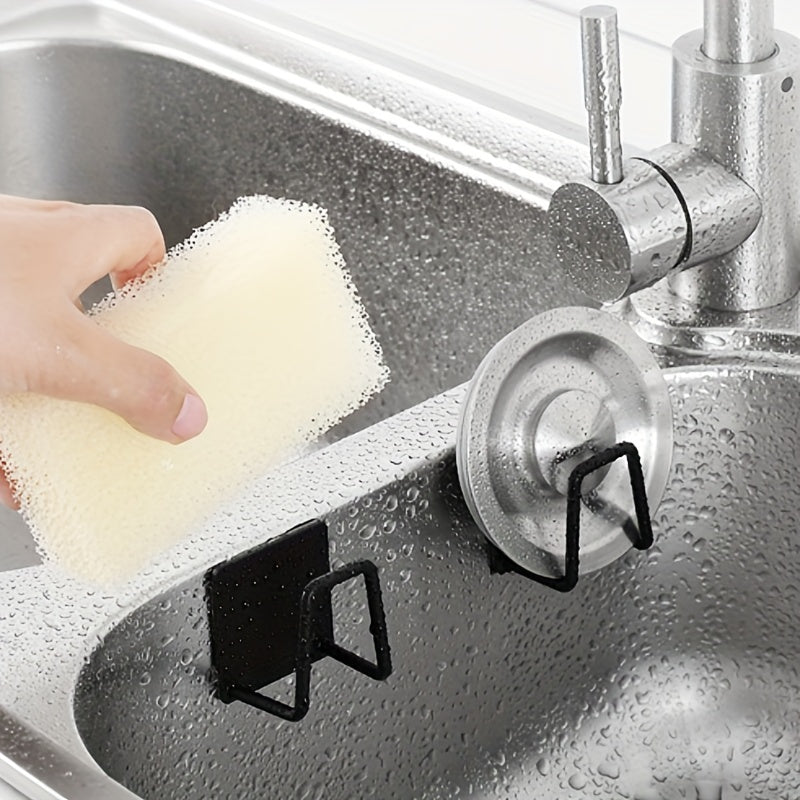 Stainless Steel Sink Sponges Holder Adhesive Drain Drying Rack Dishcloth Hook