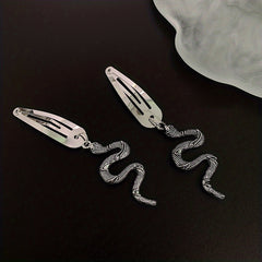 Y2K Punk Silvery Snap Clip Metal Hair Clip