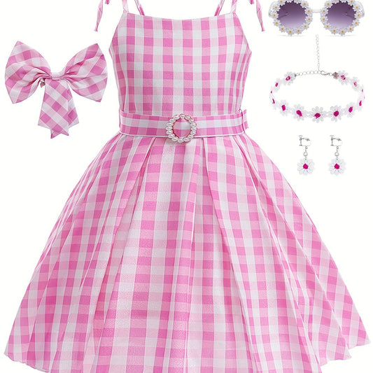 Girl's Plaid A-Line Dress for Cosplay & Dress-Up
