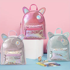 Sequin Ears Bow Backpack For Boys Girls Waterproof Lightweight Small Bag