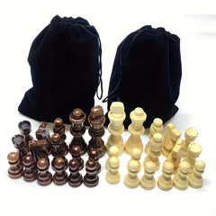 Portable Wooden Chess International Chess Checkers Puzzle Chess Game