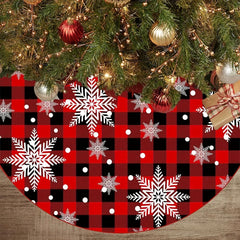 Red Tree Skirt Christmas Decorations Farmhouse Holiday Home Party Decor
