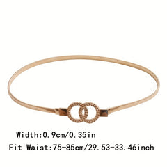 Double Circle Waistband Elastic Hollow Out Chain Belt For Women