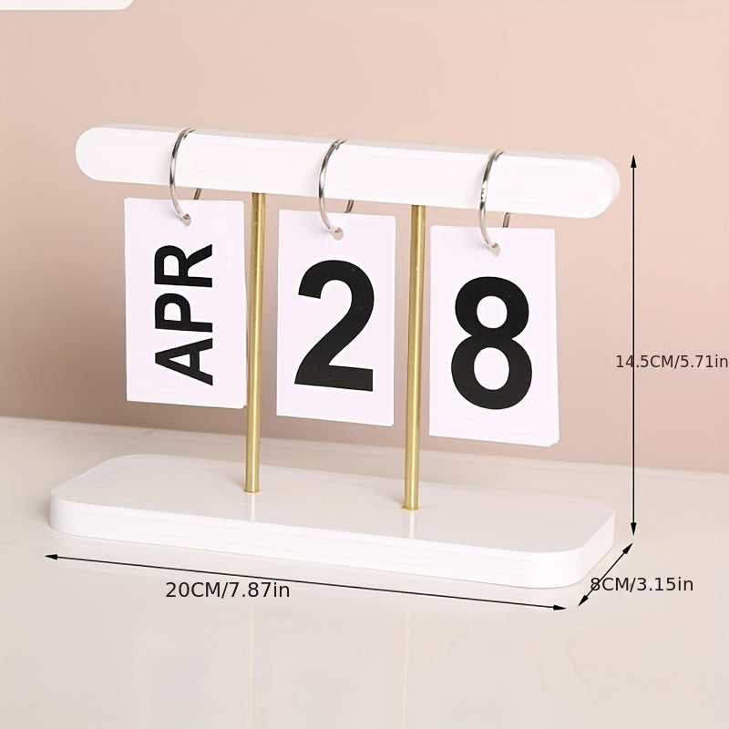 Wooden Perpetual Calendar for Desk & Holiday Celebrations