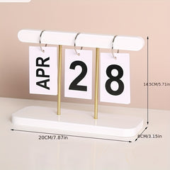 Wooden Perpetual Calendar for Desk & Holiday Celebrations