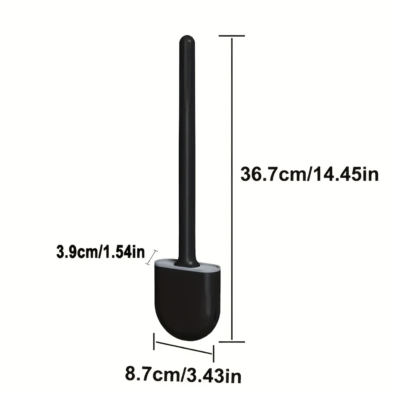 Soft Rubber Toilet Brush With Removable Handle - Effortless Cleaning Tool