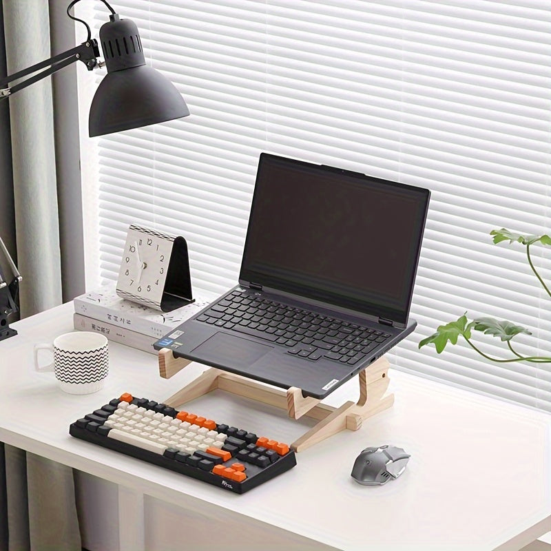 Solid Wood Dual use Notebook Computer Heightening Vertical Standing Bracket