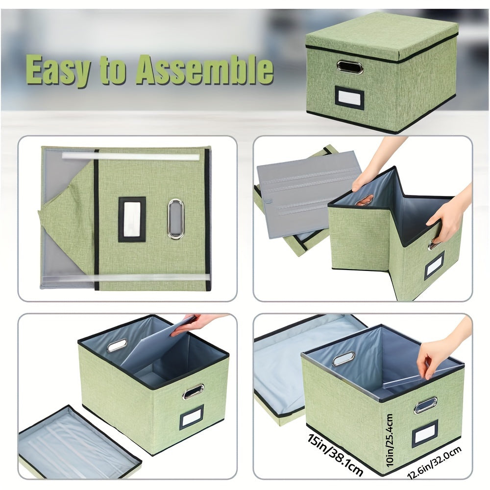 File Sorting Box With Lid File Storage Basket With Handles Household Storage