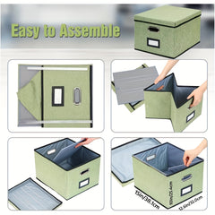 File Sorting Box With Lid File Storage Basket With Handles Household Storage