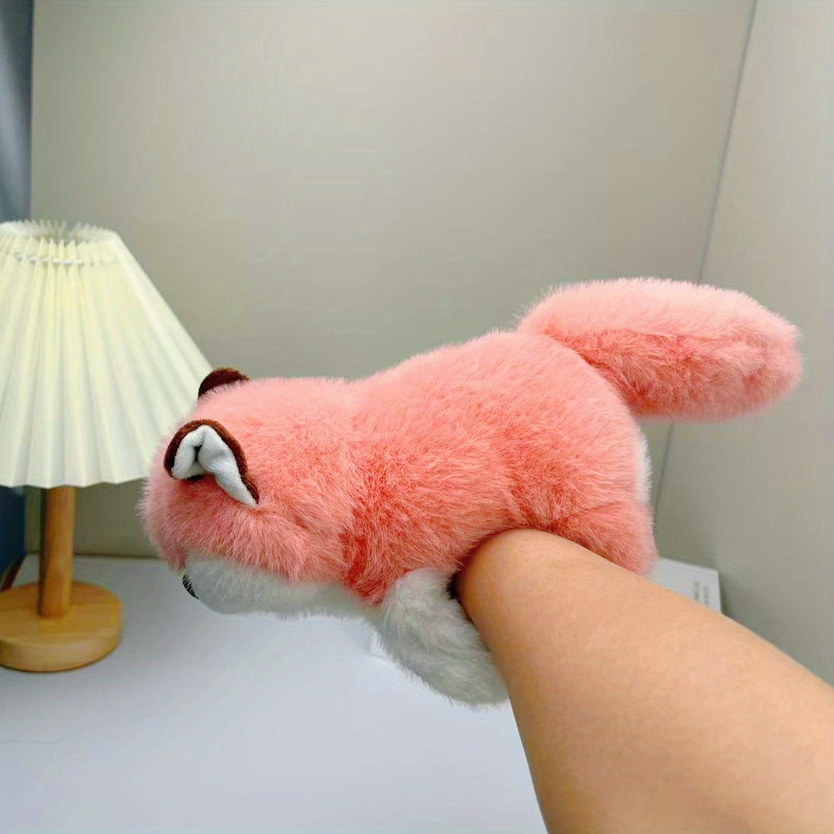 2pcs Plush Fox Dog Squeeze Hand Toy Soft Red & Fur Mixed Colors