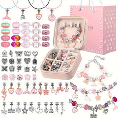 Mermaid Charm Bracelet Making Kit for Girls DIY Beaded Jewelry Making