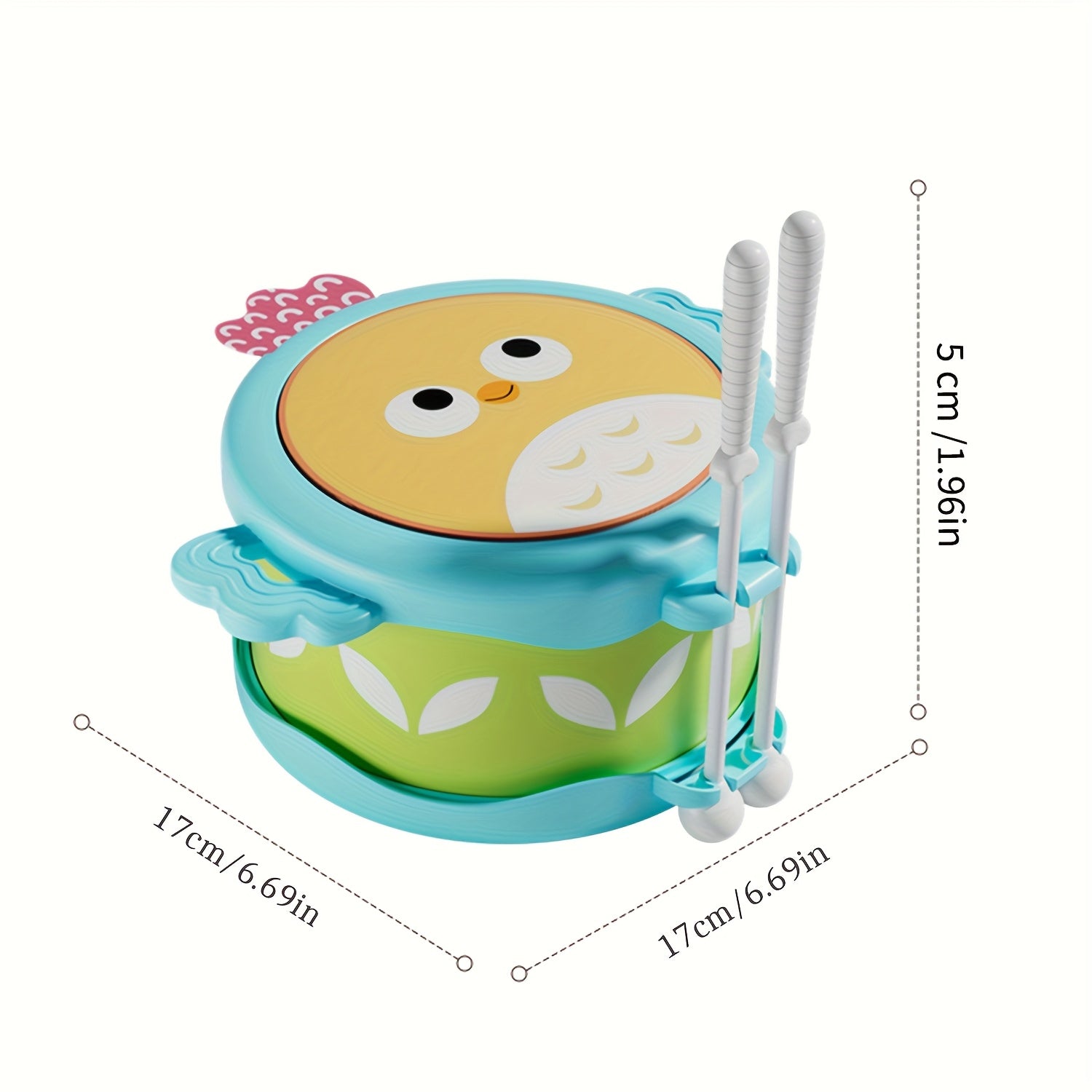 Kids Drum Set Cartoon Style with 2 Drumsticks