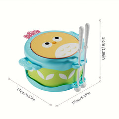 Kids Drum Set Cartoon Style with 2 Drumsticks
