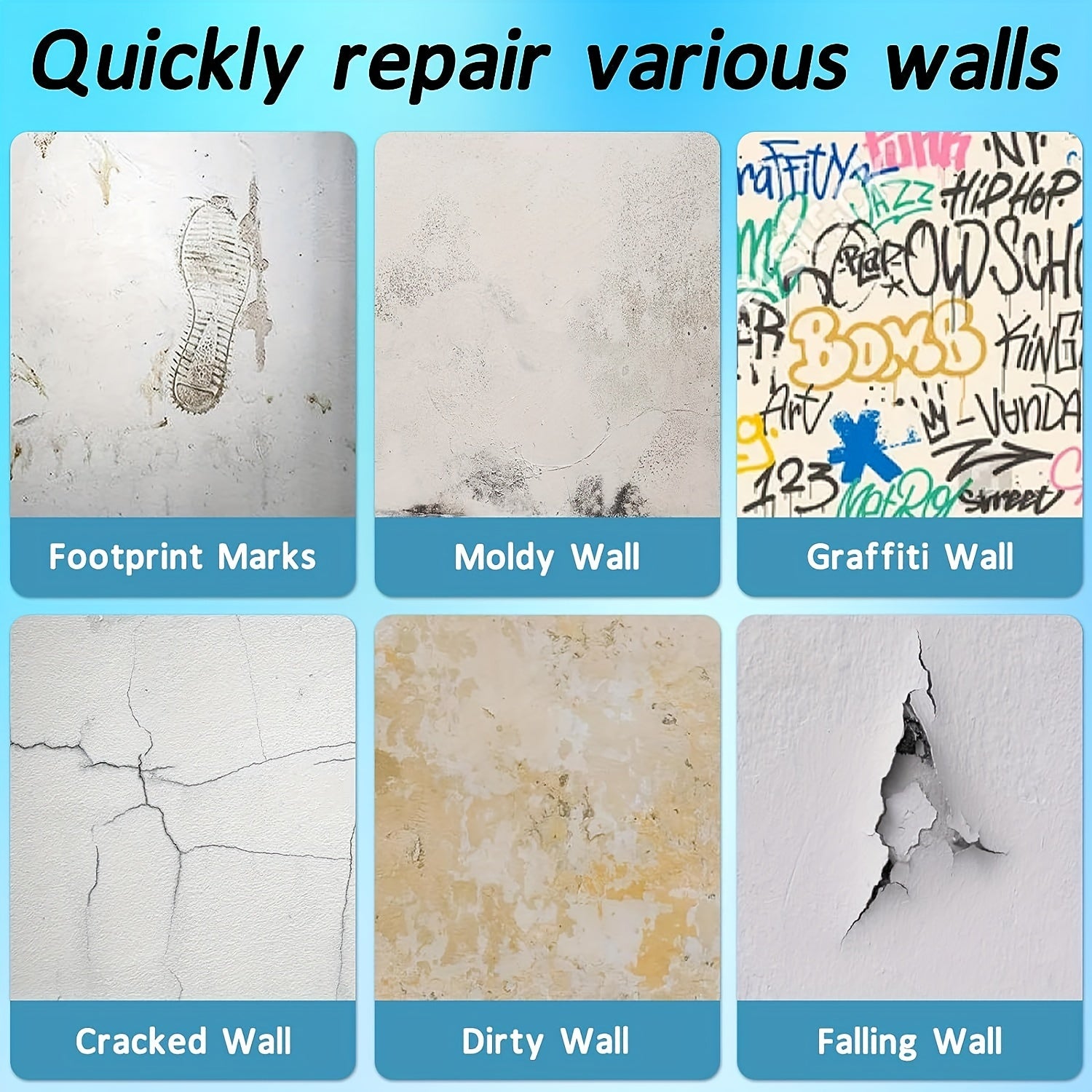 Cubicseven Small Roller Brush Wall Repair Tool 100g Latex Paint DIY Renovation