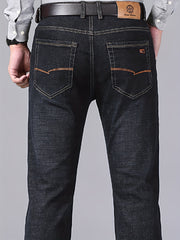 Men's Regular Straight Leg Jeans Semi-formal Stretch Denim Pants