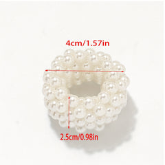 Faux Pearl Hair Tie Elastic Ponytail Holder