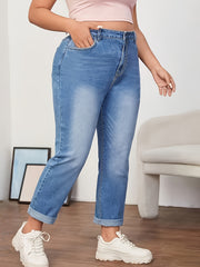 Women's Plus High Rise Straight Leg Jeans