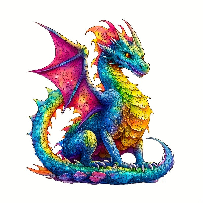 Flying Dragon Wooden Jigsaw Puzzle Hard Brain Teaser for Adults