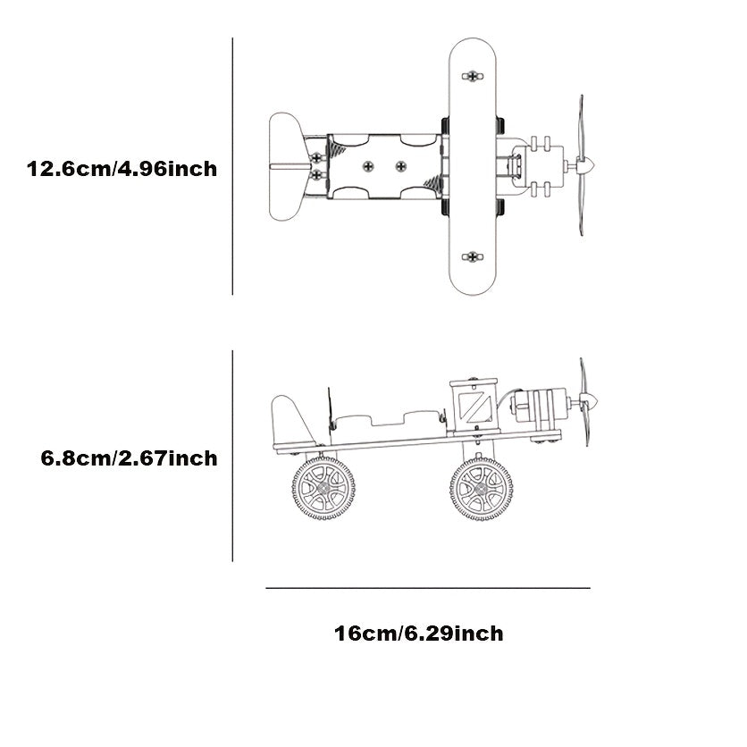 Wooden Airplane Model Kit DIY Educational Physics Science Experiment