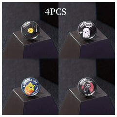 Set of 4 Button Brooches Collar Badges