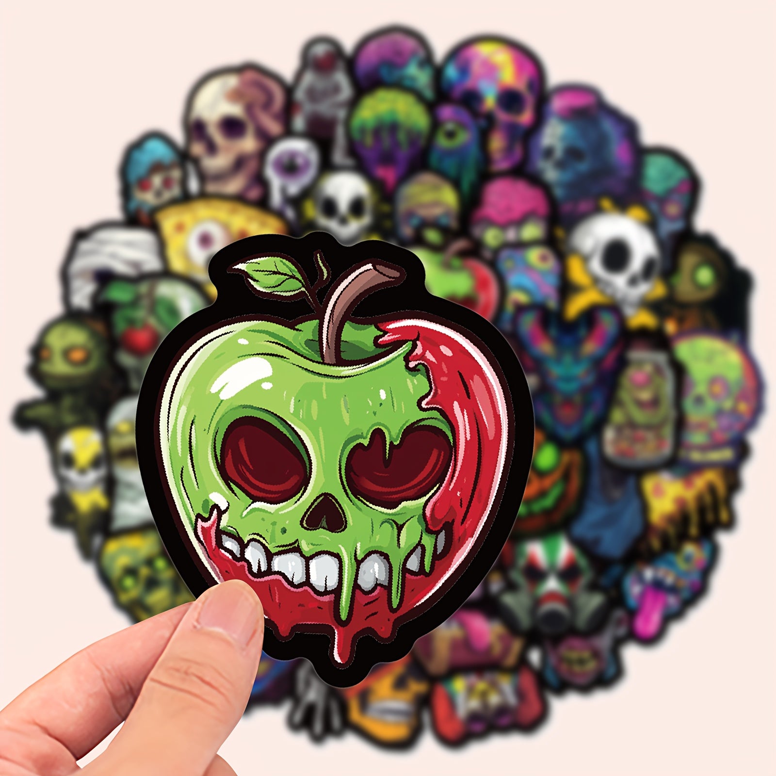 50pcs Glow Dark Skull Stickers Vinyl Decals Laptops Suitcases Artistic Gift